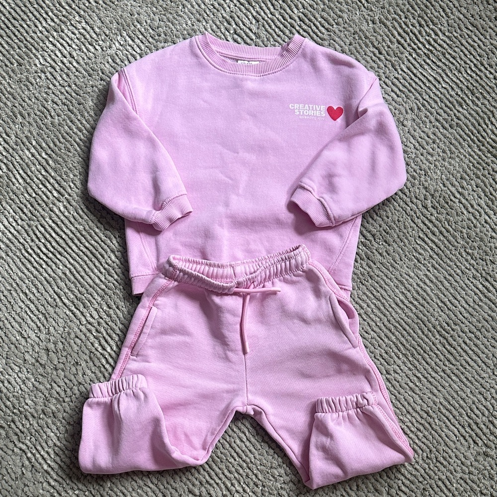 ZARA Pink Sweatshirt and Jogger Set